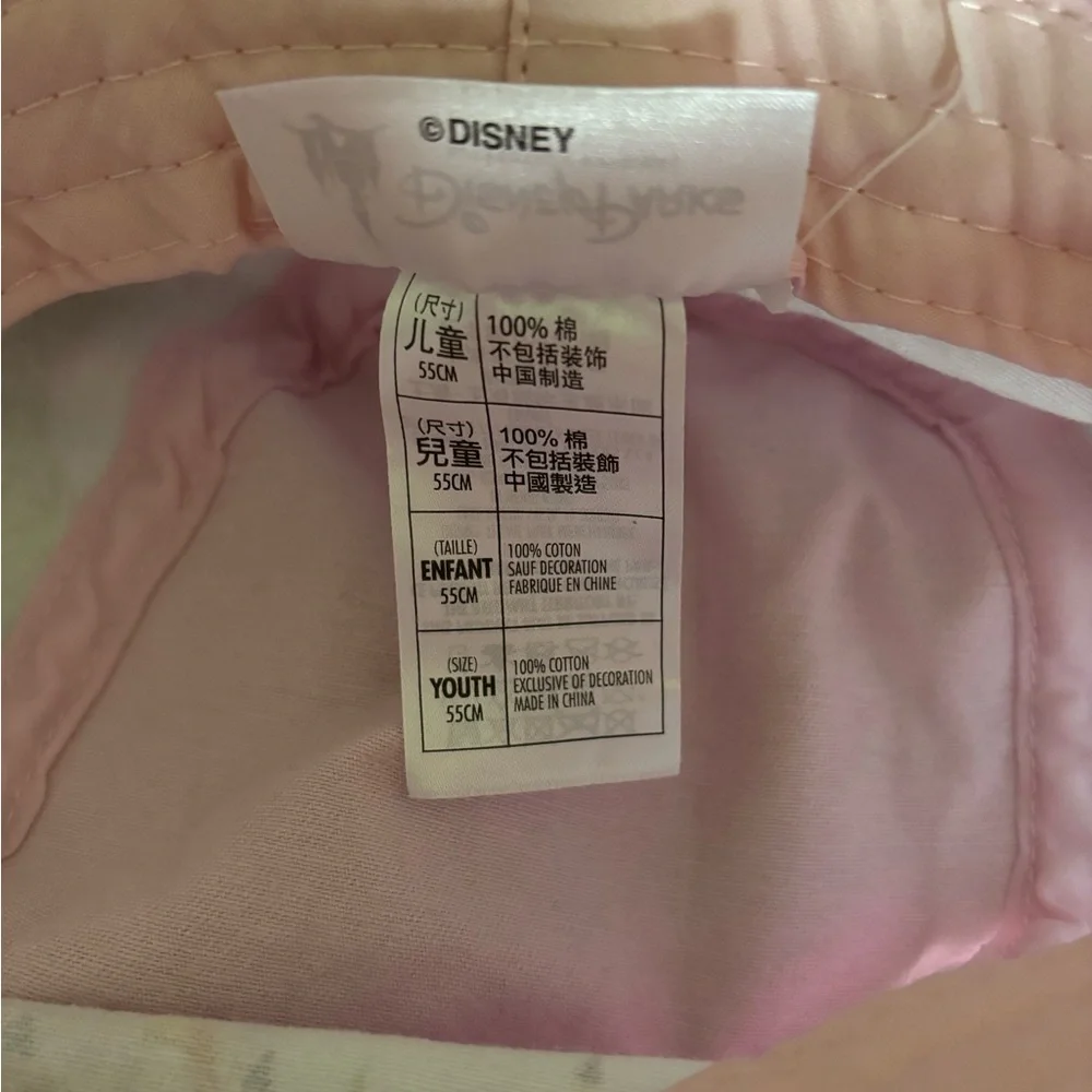 Disney Parks Yth Pink Bucket Hat Once Upon a Time Happily Ever After 55cm Cotton